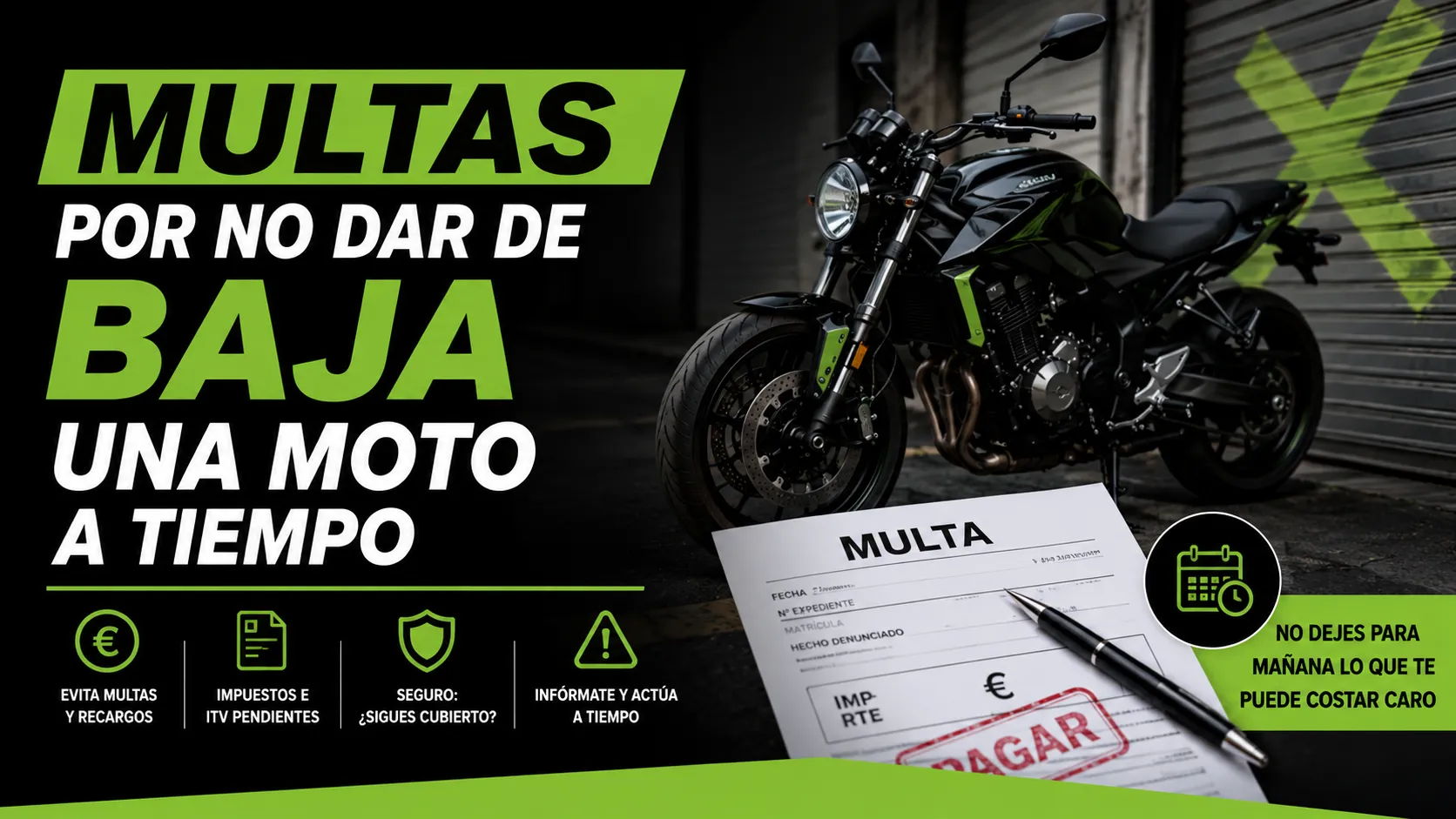 Multas por no dar de baja una moto a tiempo